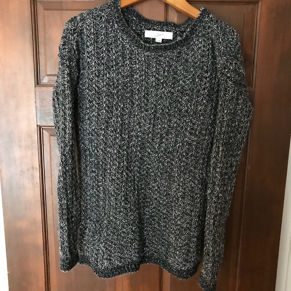 Loft black & white cotton sweater